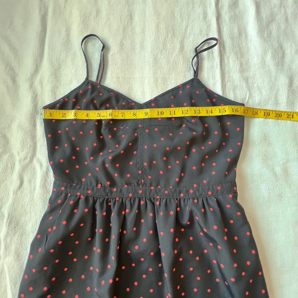 J. Crew Seaside Fit and‎ Flare Sun Dress Blue with Orange Polka Dots Women's 6